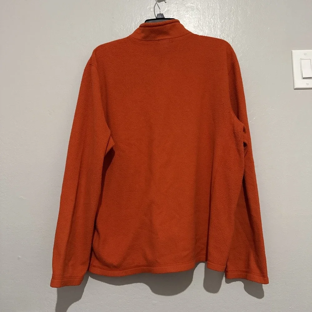 (#A1) The North Face Fleece Pullover Quarter Zip Outdoor Activewear Orange Men L